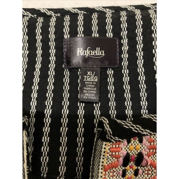 Rafaella Striped Woven Textured Boho Black Pink Blazer Jacket Women’s Sz XL, NWT - Picture 8 of 13